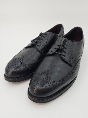 Allen Edmonds Leather Black Wingtip Brogue Oxford Shoes 3350 Men's Size 10.5D